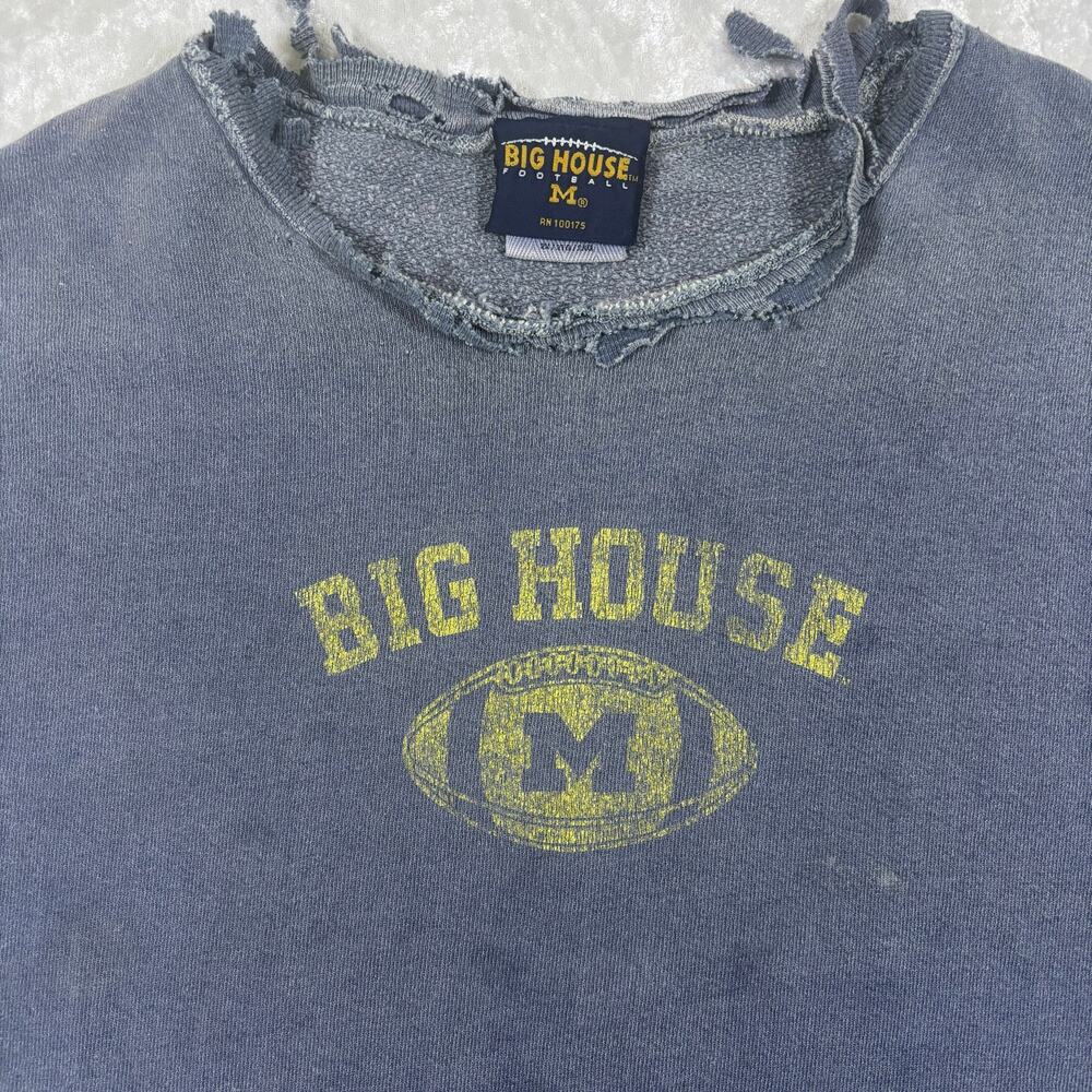 Men’s Distressed Big House Football Michigan Sweater